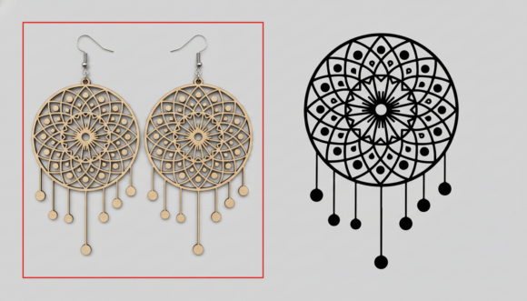 Download Mandala Dreamcatcher Earring Laser Cut - Premium Resources