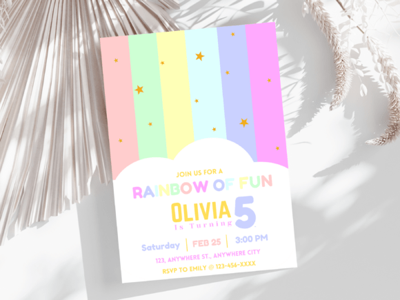 Download Rainbow Birthday Party Invitation Card - Invitation Collection