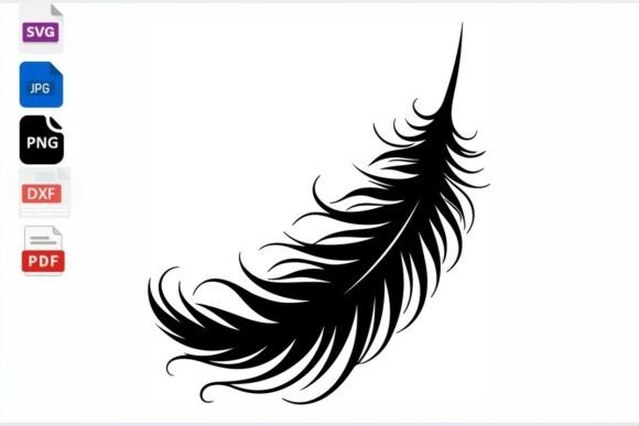 Download Black Feather SVG Cut File for Crafts - Feather svg Collection