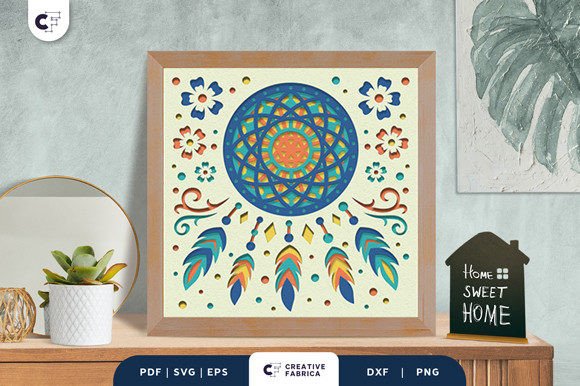 Download Dreamcatcher 3D Light Box Paper Cut SVG - Premium Resources