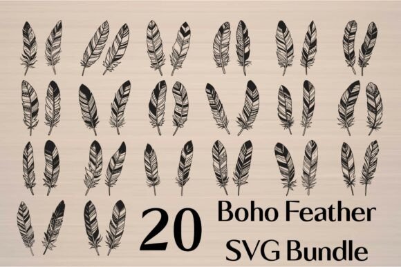 Download Boho Feather SVG Bundle - Feather svg Collection