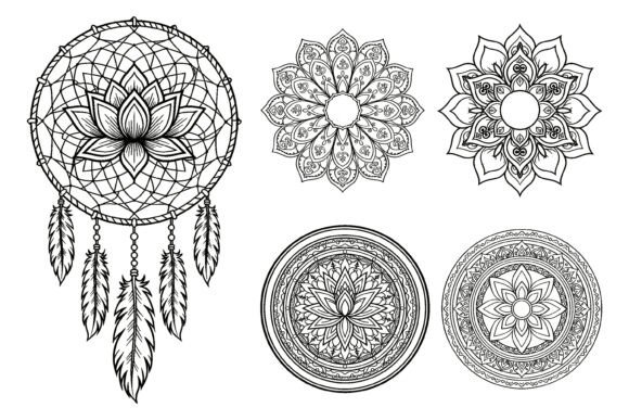 Download Lotus Dreamcatcher Mandala Coloring Page - Mandala coloring page Collection