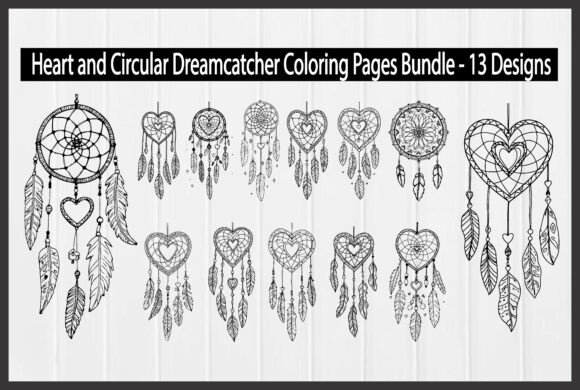 Download Heart and Circular Dreamcatcher Coloring - Circular dreamcatcher Collection